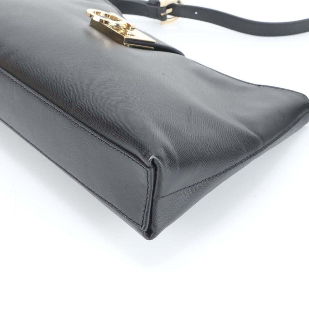 Salvatore Ferragamo Gancini Leather One-Shoulder Bag, Black, Women's - Picture 5 of 8